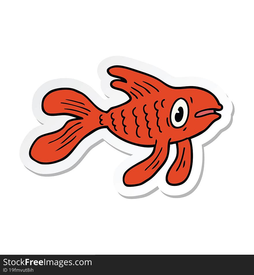 sticker of a cartoon fish