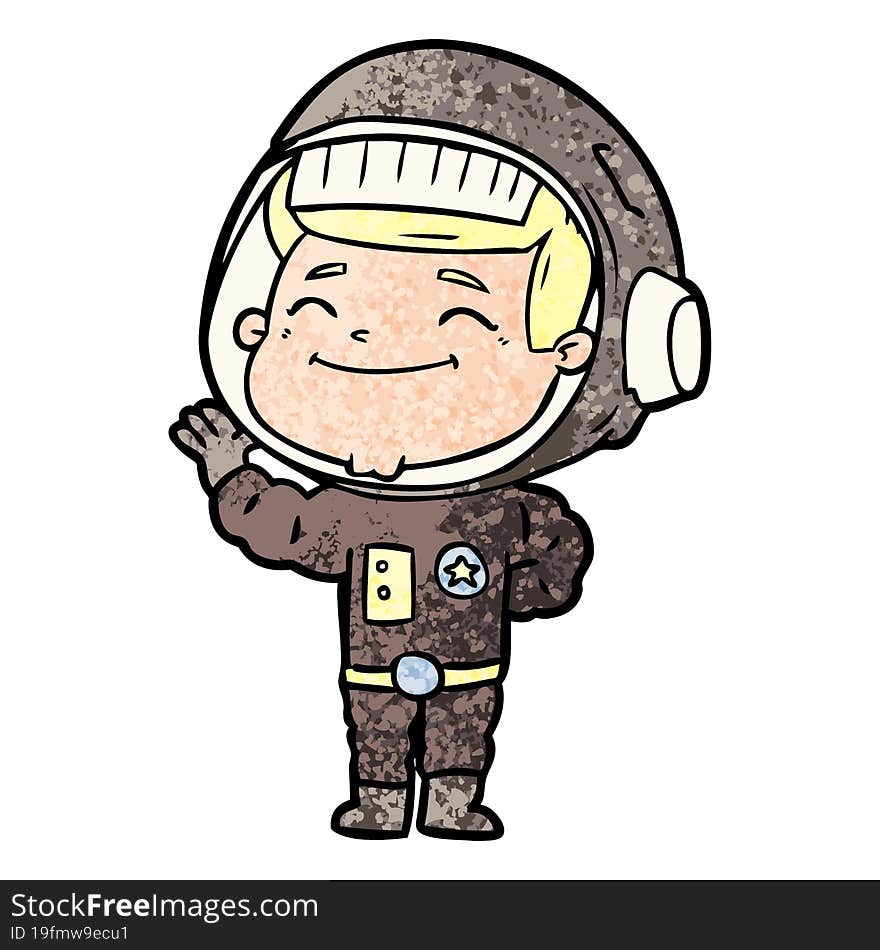 happy cartoon astronaut. happy cartoon astronaut