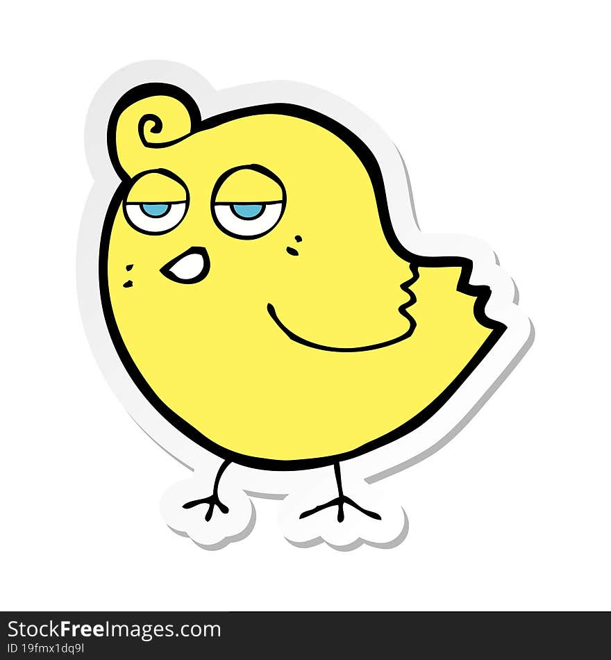 sticker of a cartoon bird