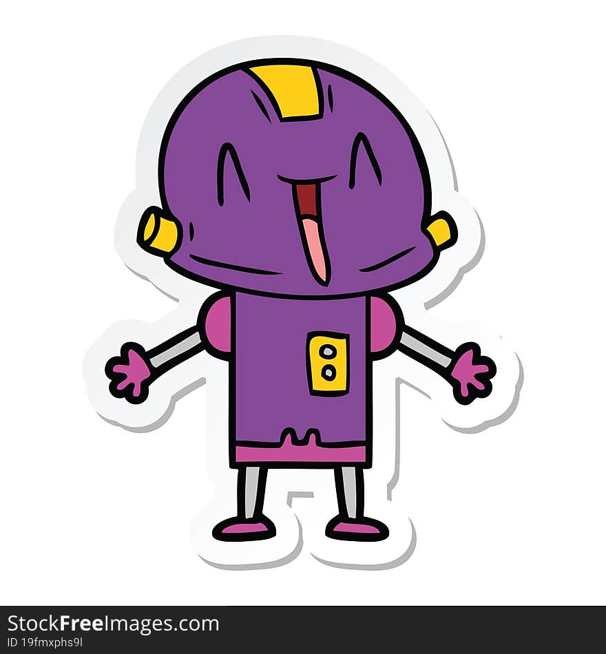 sticker of a cartoon robot