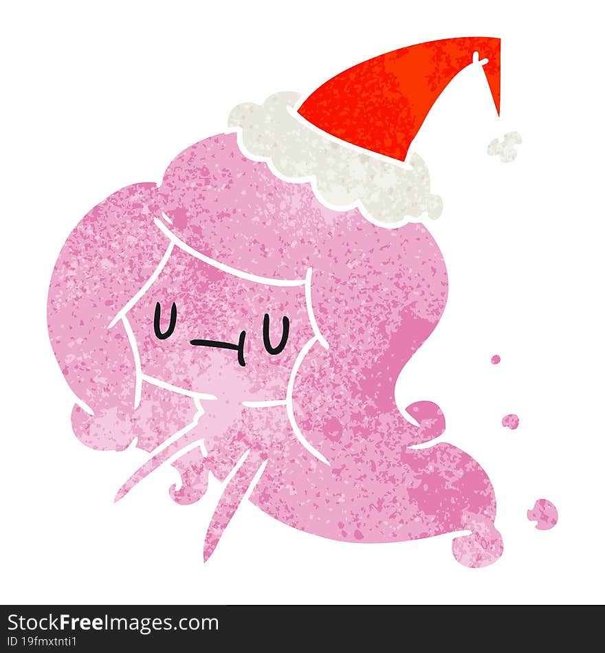 Christmas Retro Cartoon Of Kawaii Ghost