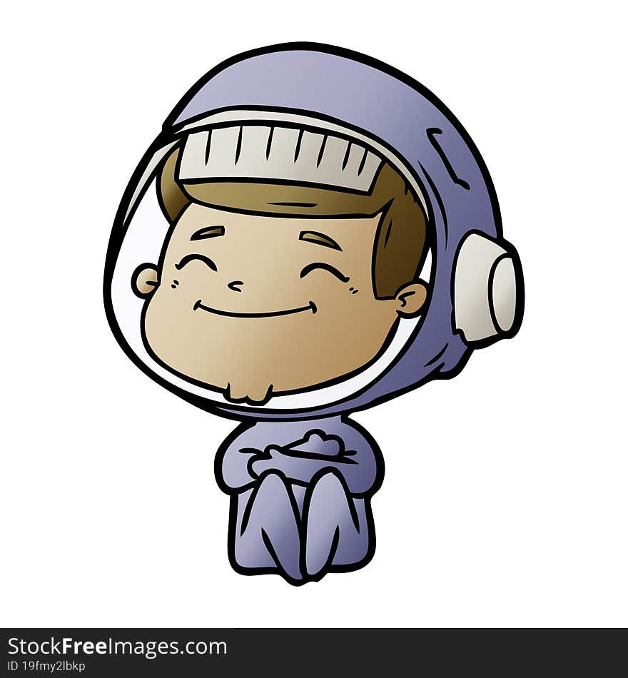 happy cartoon astronaut. happy cartoon astronaut