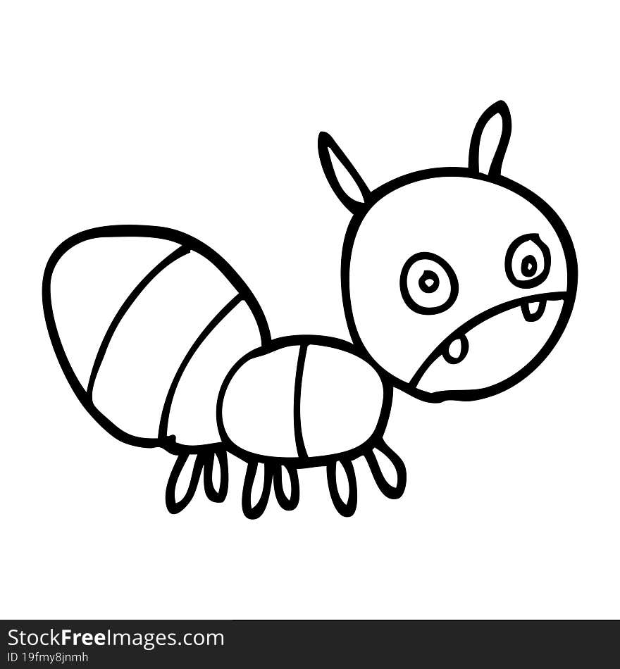 line drawing cartoon anxious ant