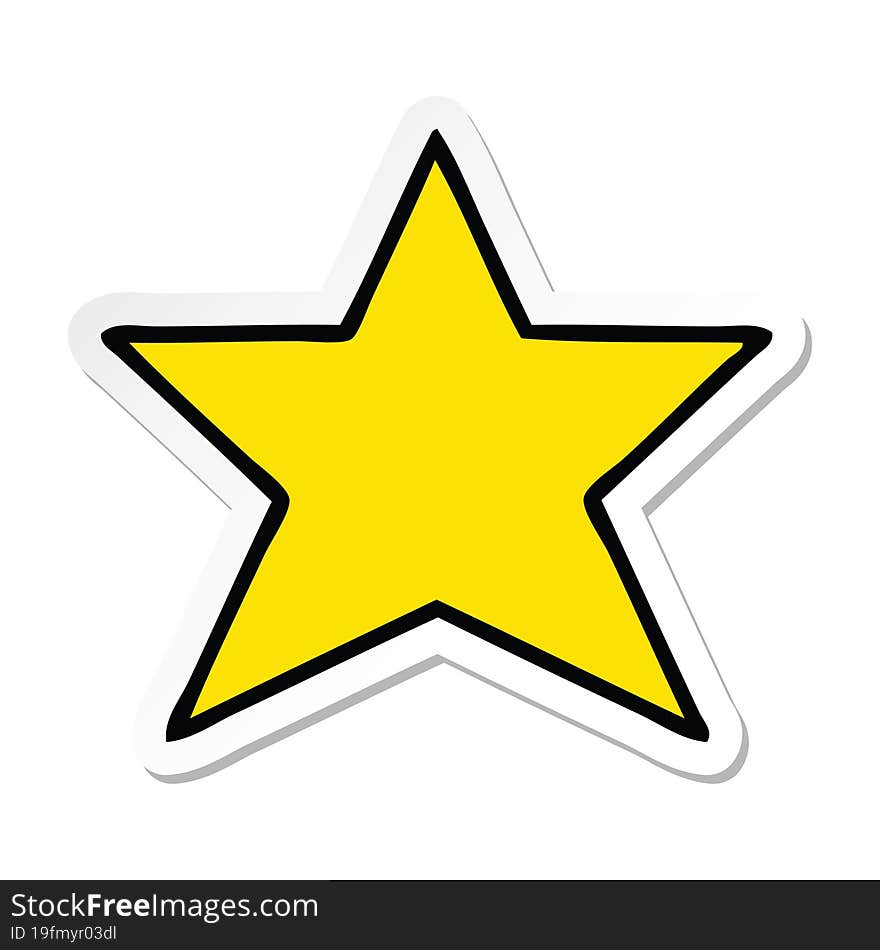 sticker of a cute cartoon gold star