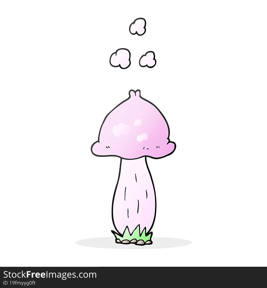 freehand drawn cartoon mushroom