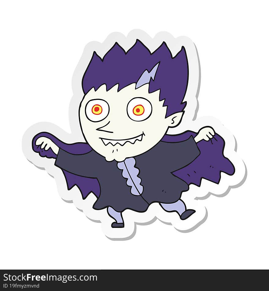 Sticker Of A Cartoon Vampire