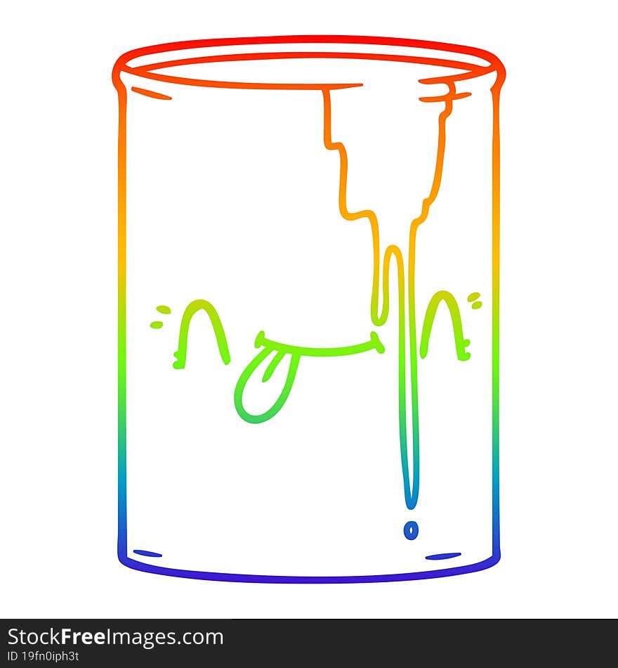 rainbow gradient line drawing cartoon toxic waste