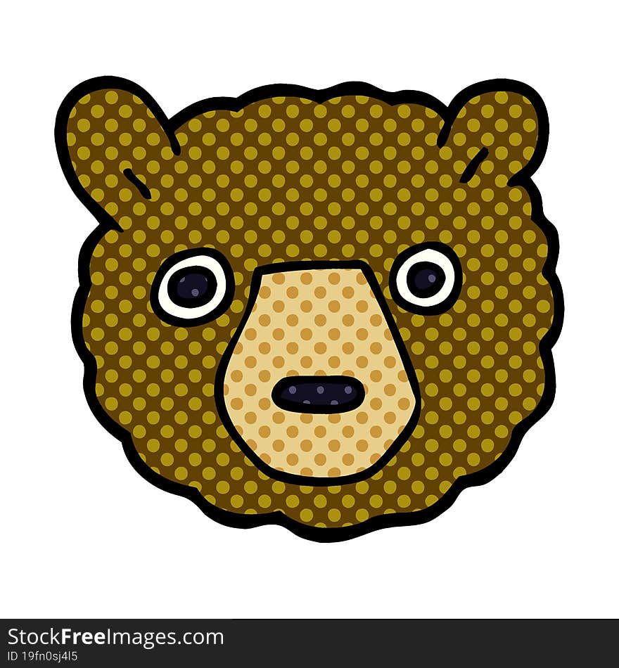 cartoon doodle bear face