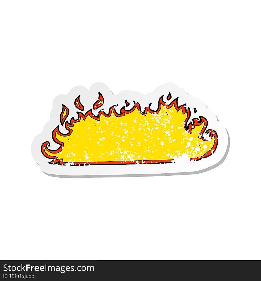 retro distressed sticker of a cartoon fire border