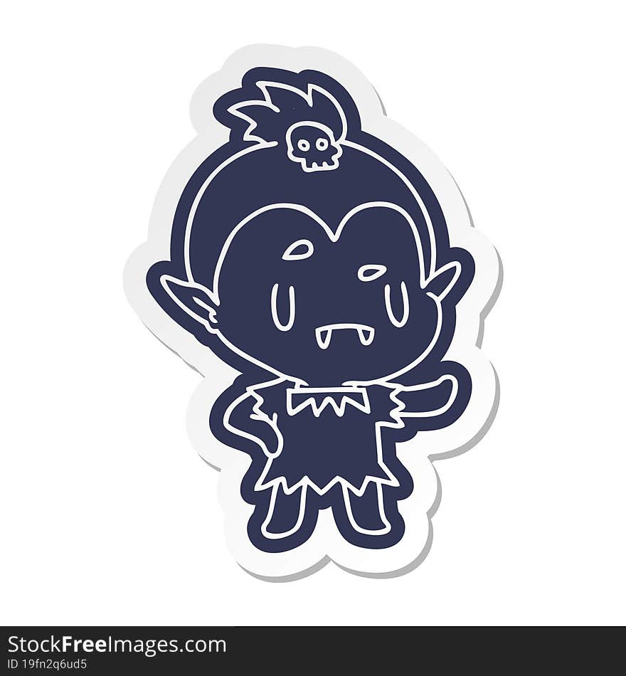 cartoon sticker kawaii of cute vampire girl