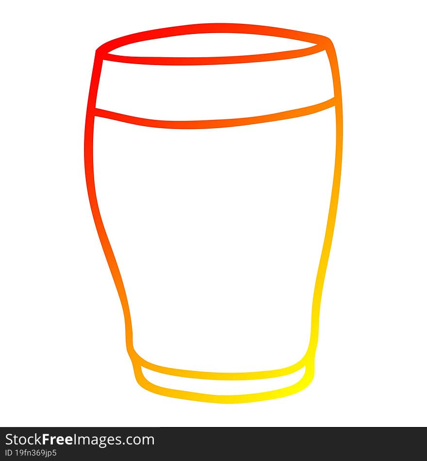 warm gradient line drawing of a cartoon glass of milk