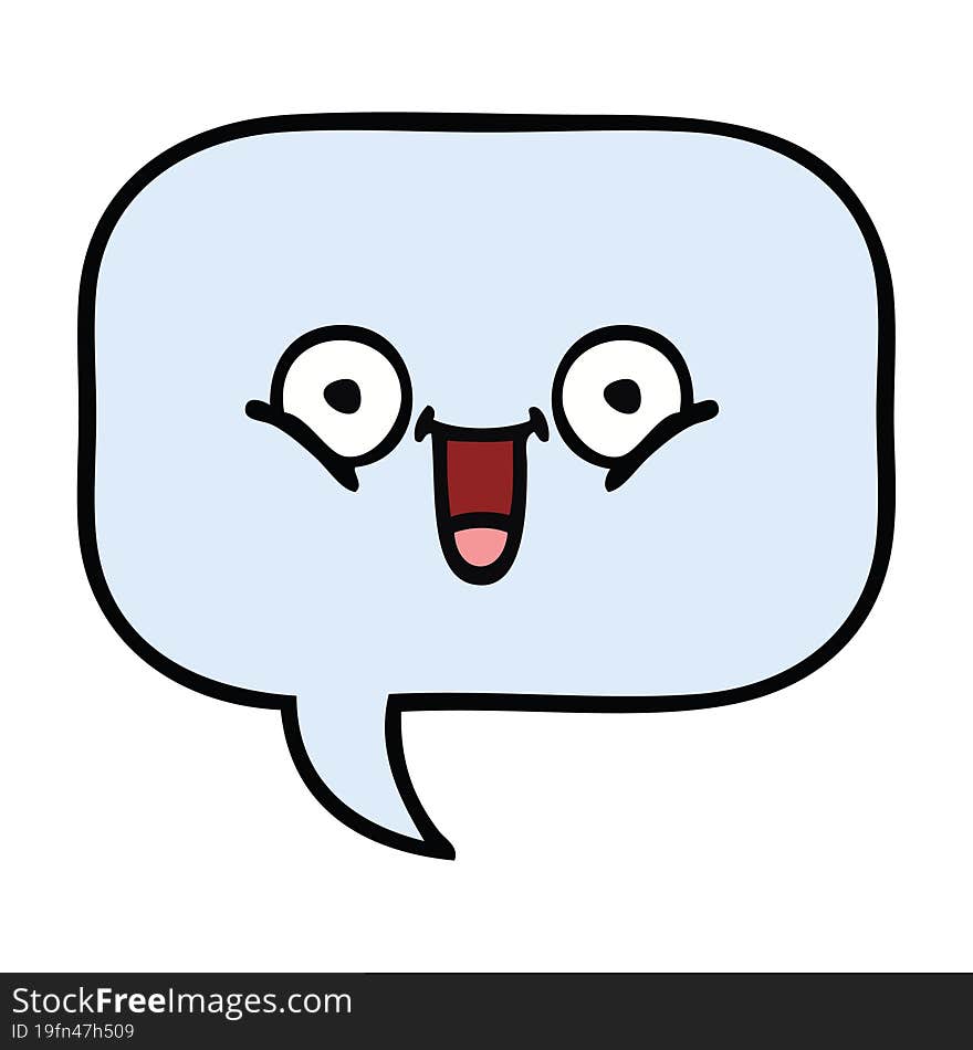 cute cartoon of a speech bubble. cute cartoon of a speech bubble