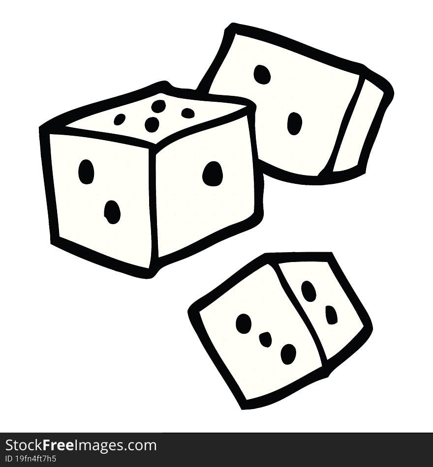 comic book style cartoon dice