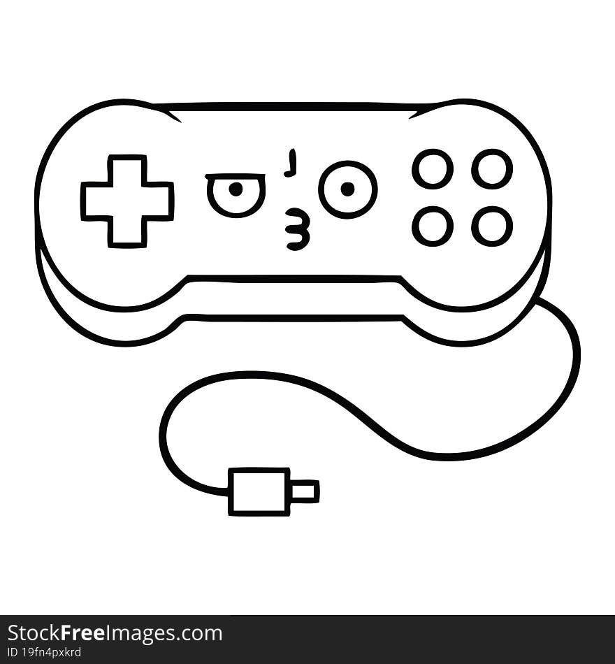 line drawing cartoon game controller