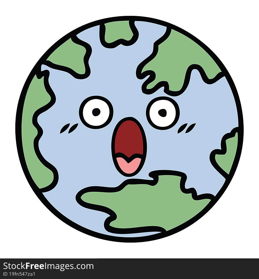 cute cartoon of a planet earth. cute cartoon of a planet earth