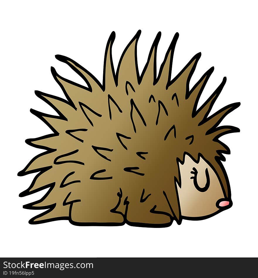 cartoon doodle spiky hedgehog