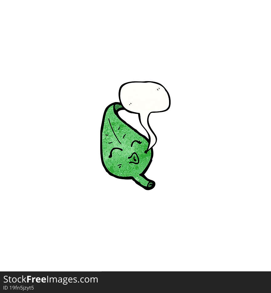 cute leaf with speech bubble cartoon