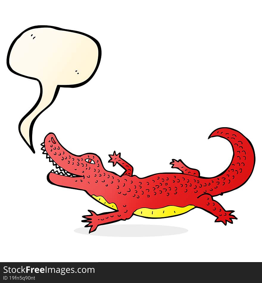 cartoon crocodile with speech bubble