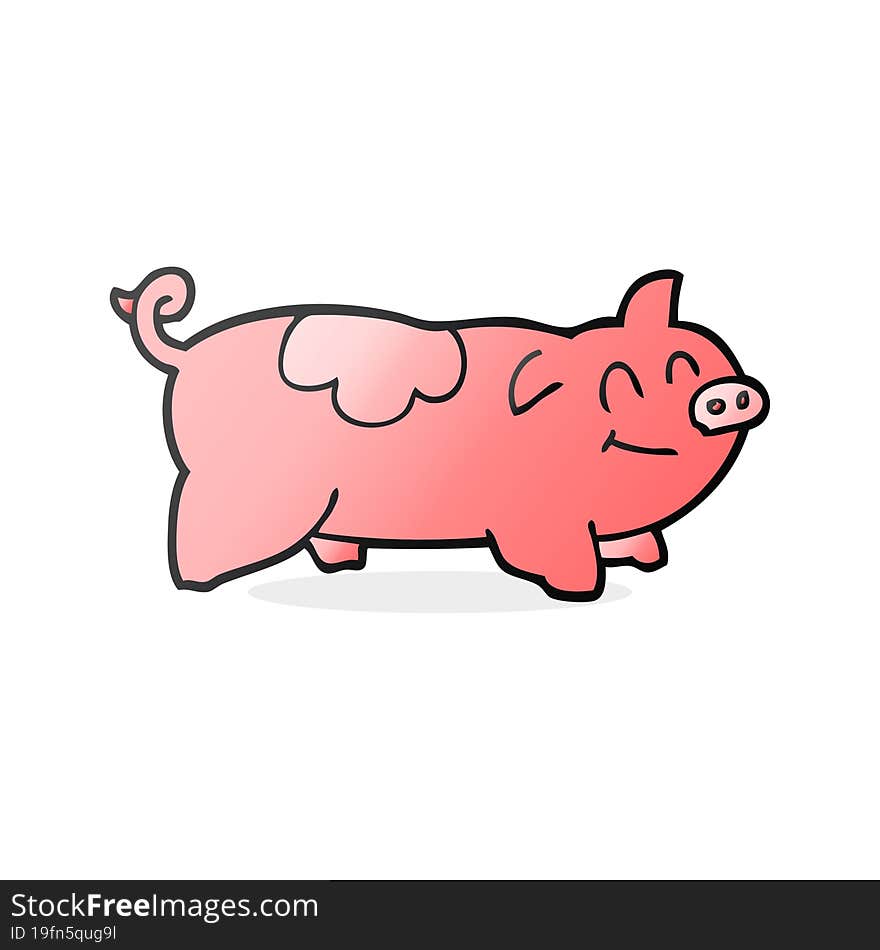 freehand drawn cartoon pig