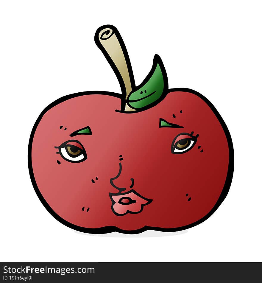 cartoon apple with face