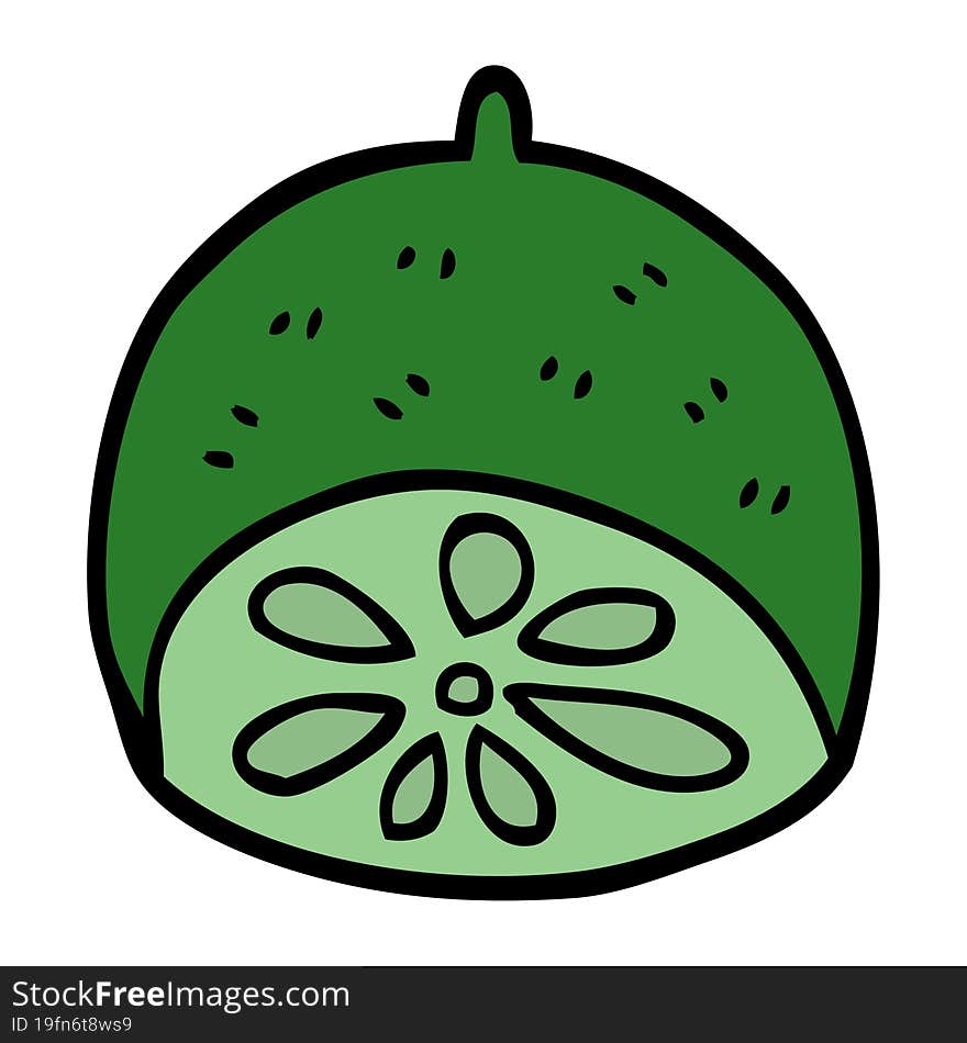 cartoon doodle lime fruit