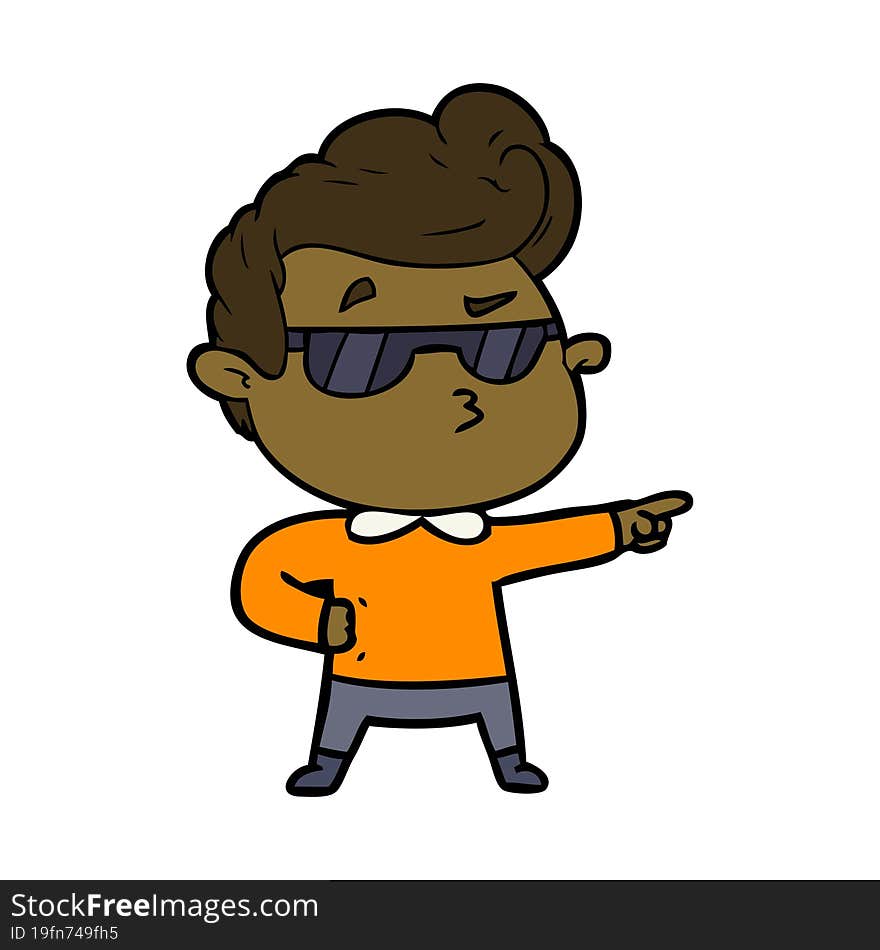 cartoon cool guy. cartoon cool guy