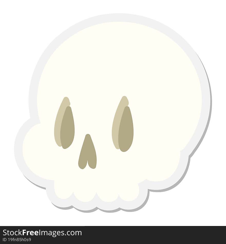 Cartoon Spooky Skull Sticker