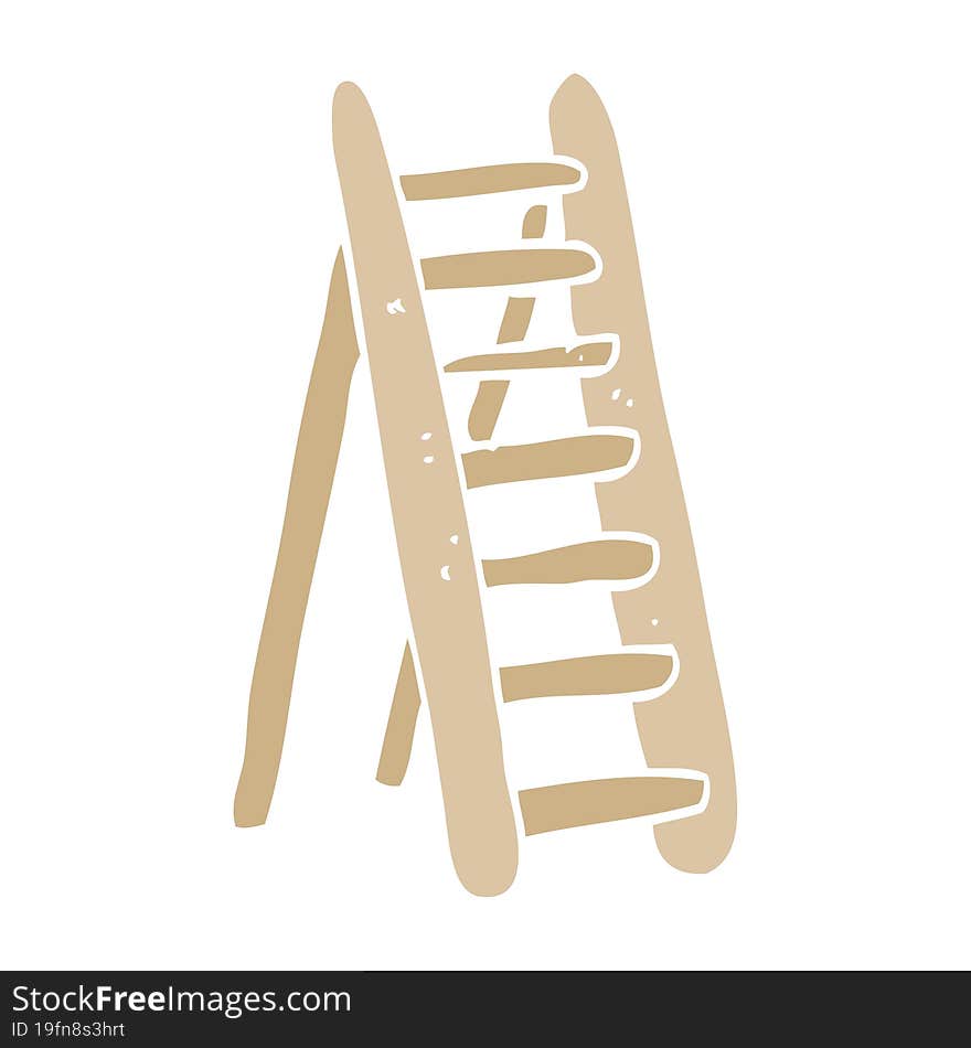 flat color illustration of a cartoon ladder