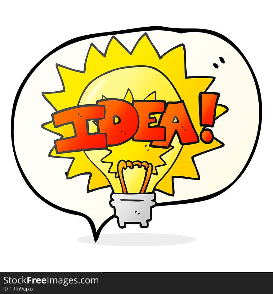 speech bubble cartoon idea light bulb symbol