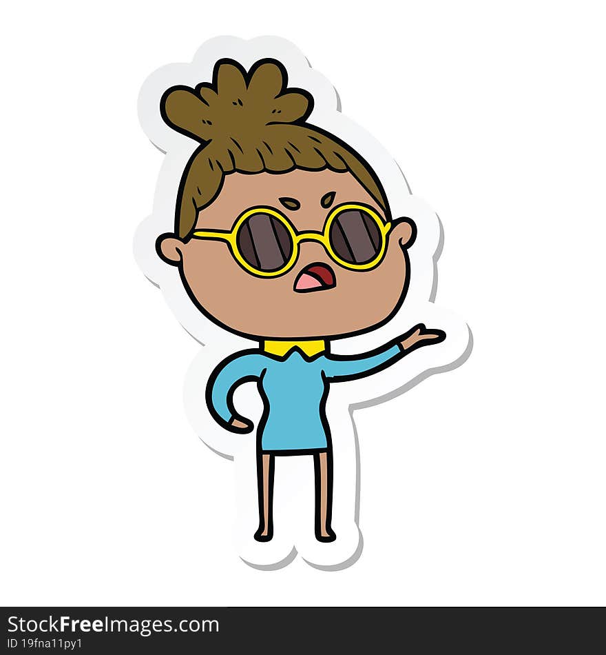 sticker of a cartoon annoyed woman