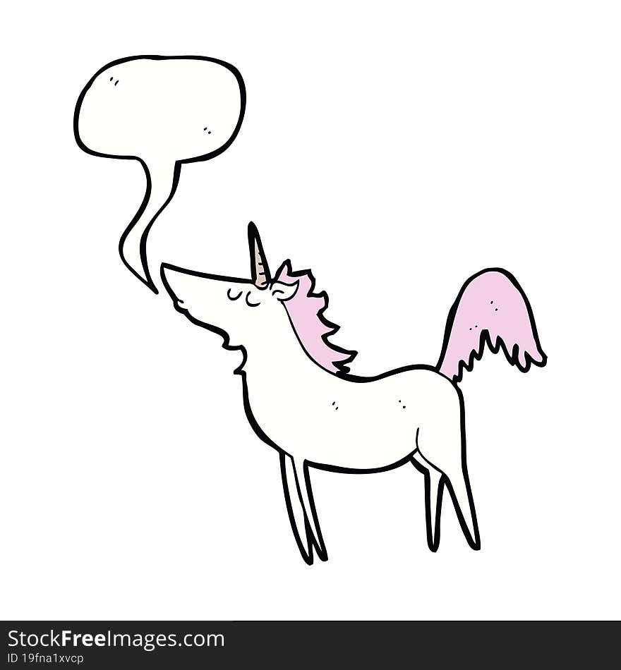 cartoon unicorn with speech bubble