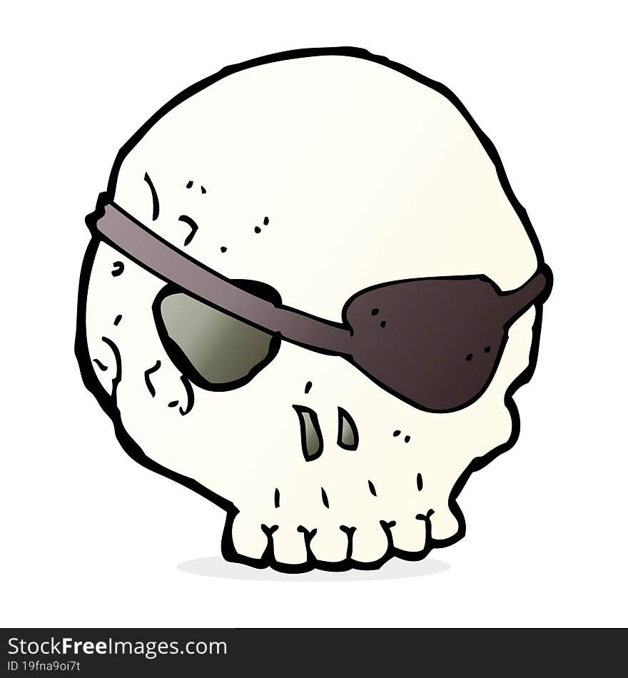 Cartoon Skull With Eye Patch