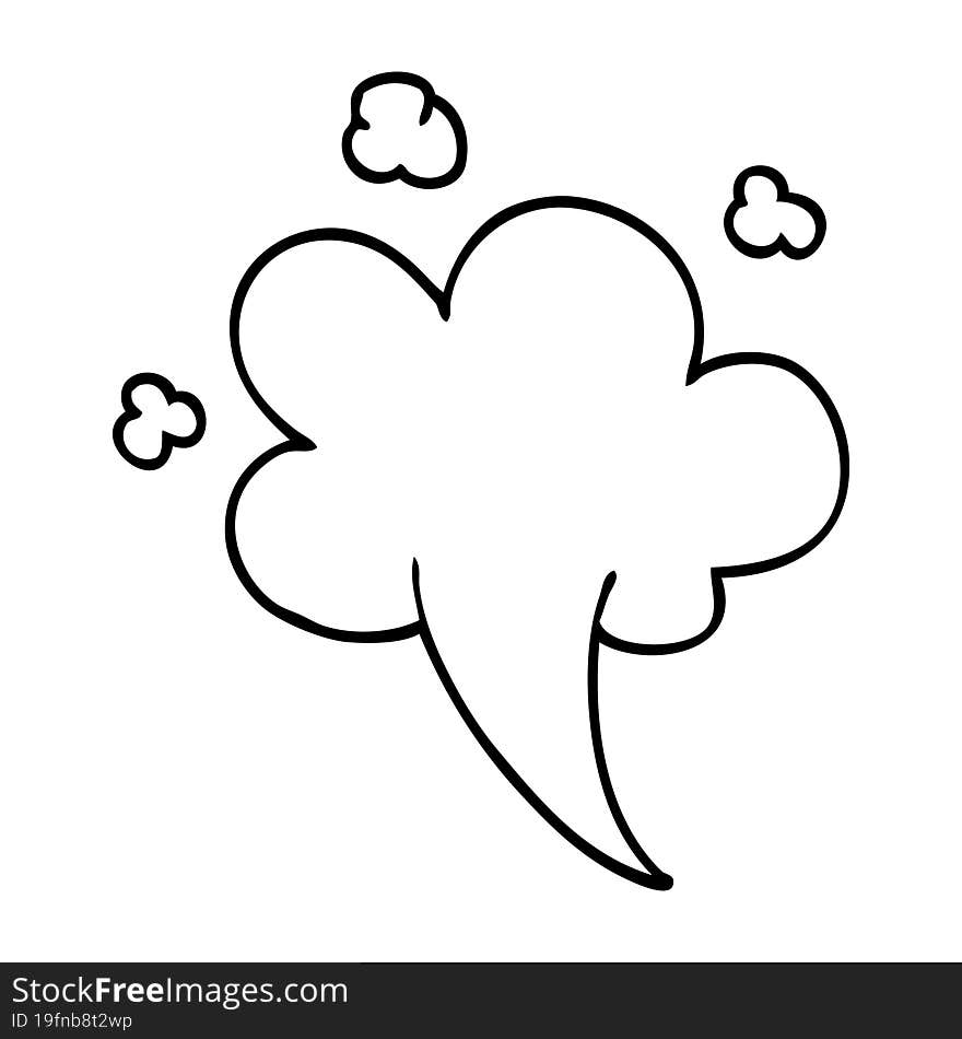 line drawing cartoon whooshing cloud