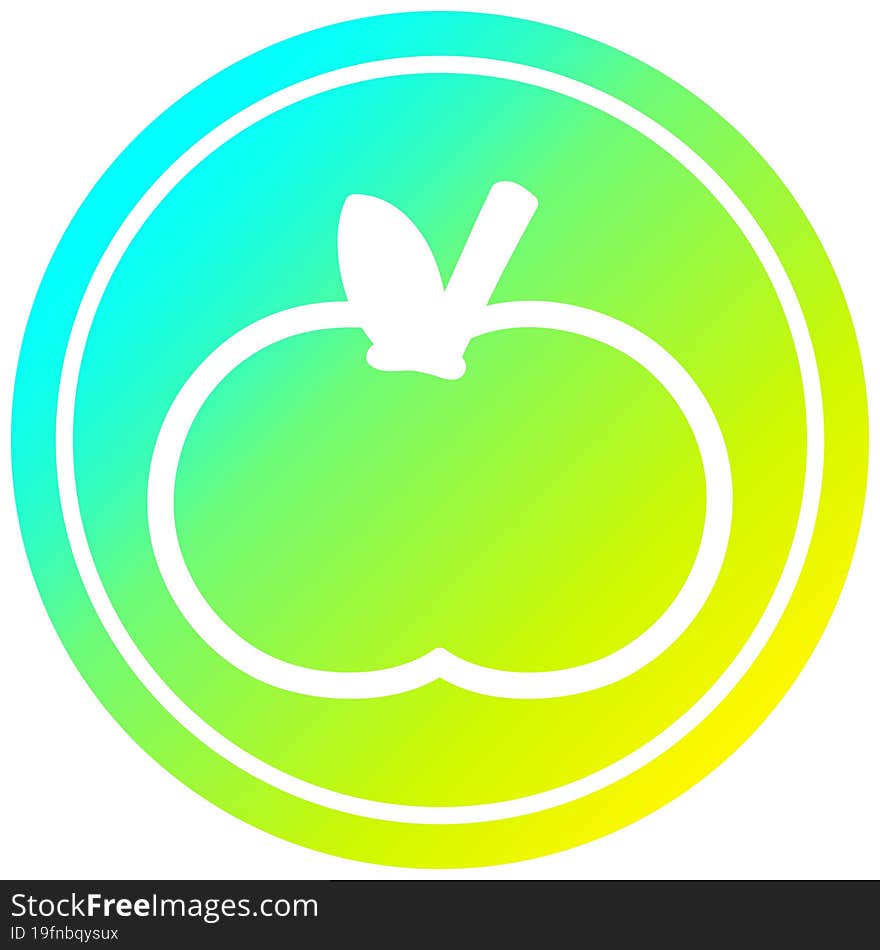 organic apple circular in cold gradient spectrum