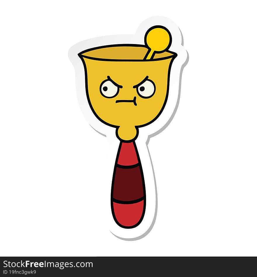 Sticker Of A Cute Cartoon School Bell