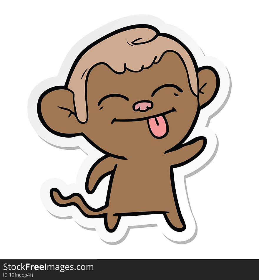 sticker of a funny cartoon monkey