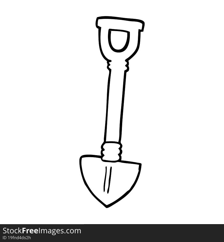 line drawing cartoon shovel