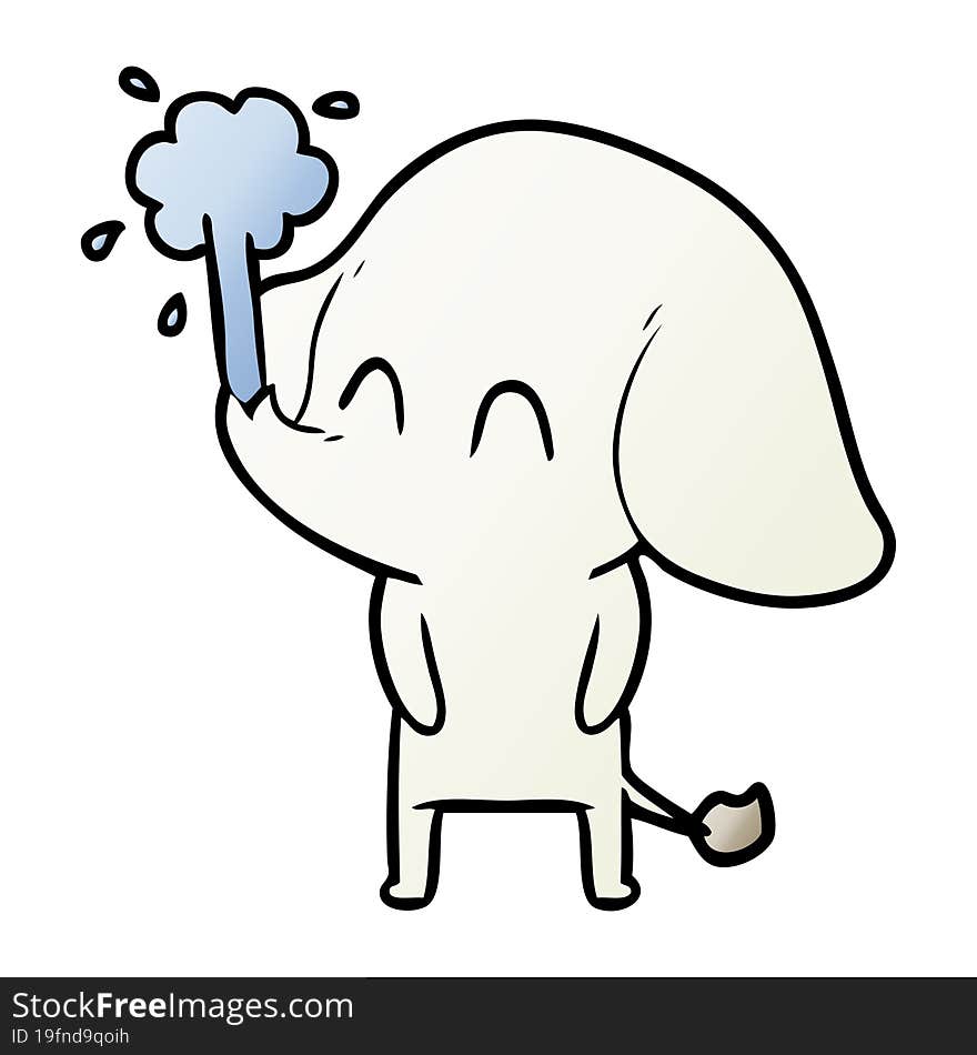 cute cartoon elephant spouting water. cute cartoon elephant spouting water