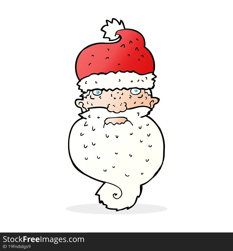 cartoon grim santa face