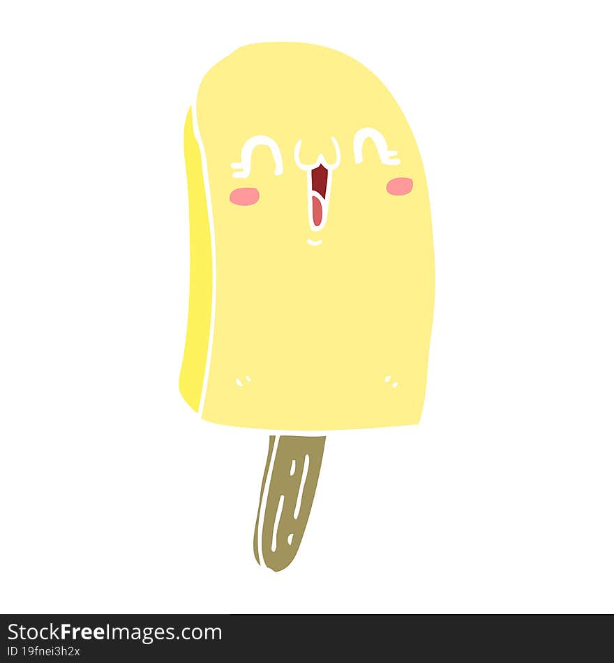 flat color style cartoon frozen ice lolly