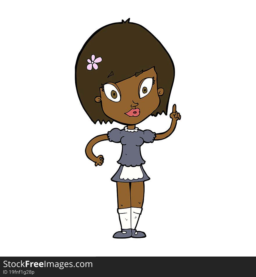 cartoon pretty maid