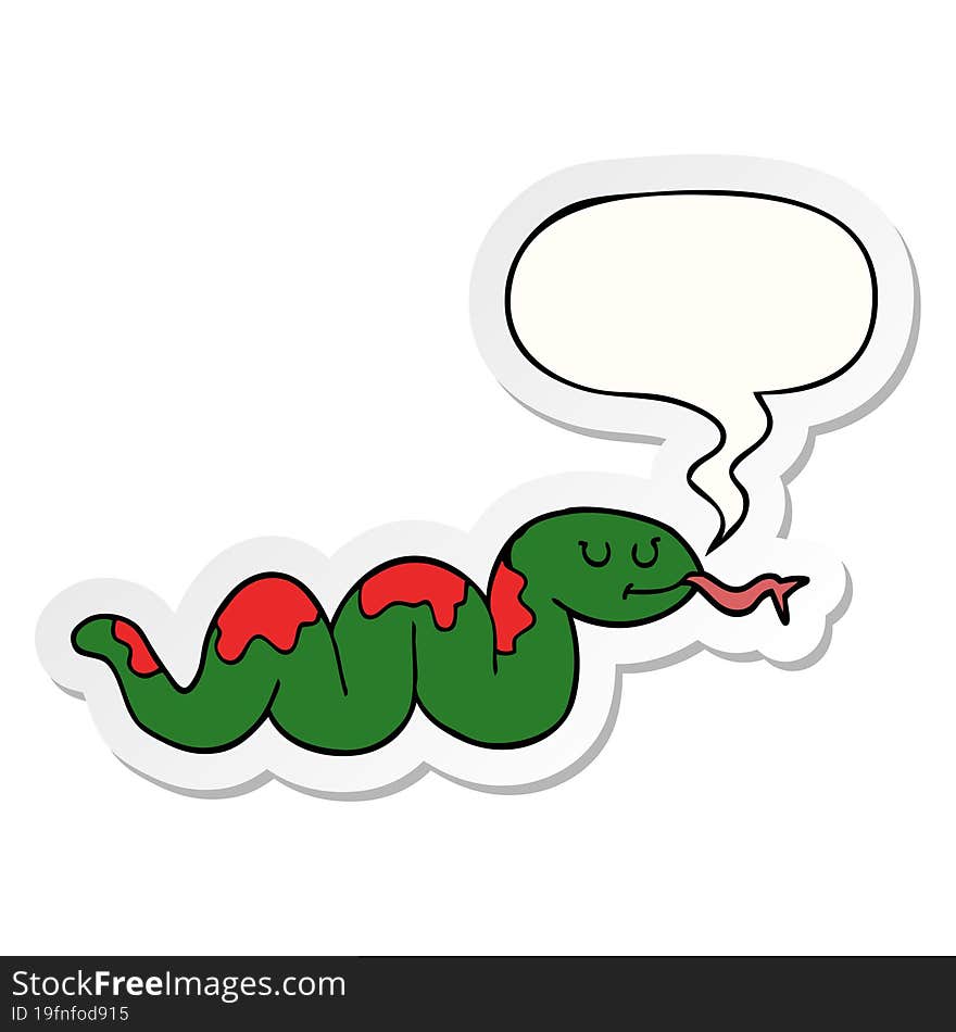 cartoon snake and speech bubble sticker