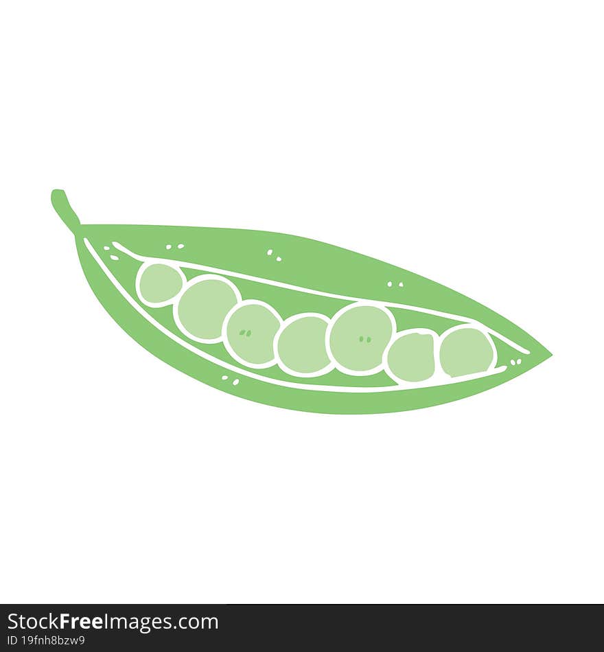 flat color style cartoon peas in pod