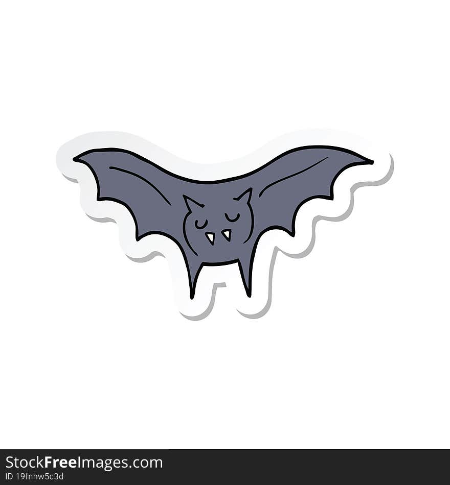 sticker of a cartoon vampire bat