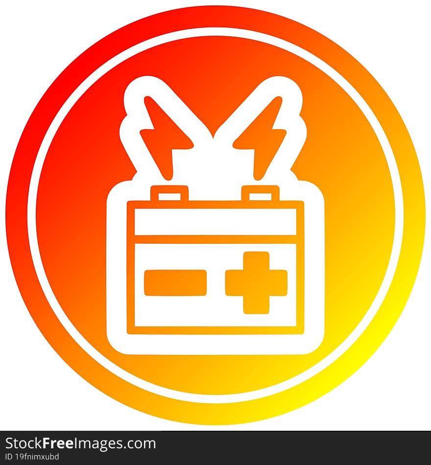 battery circular in hot gradient spectrum