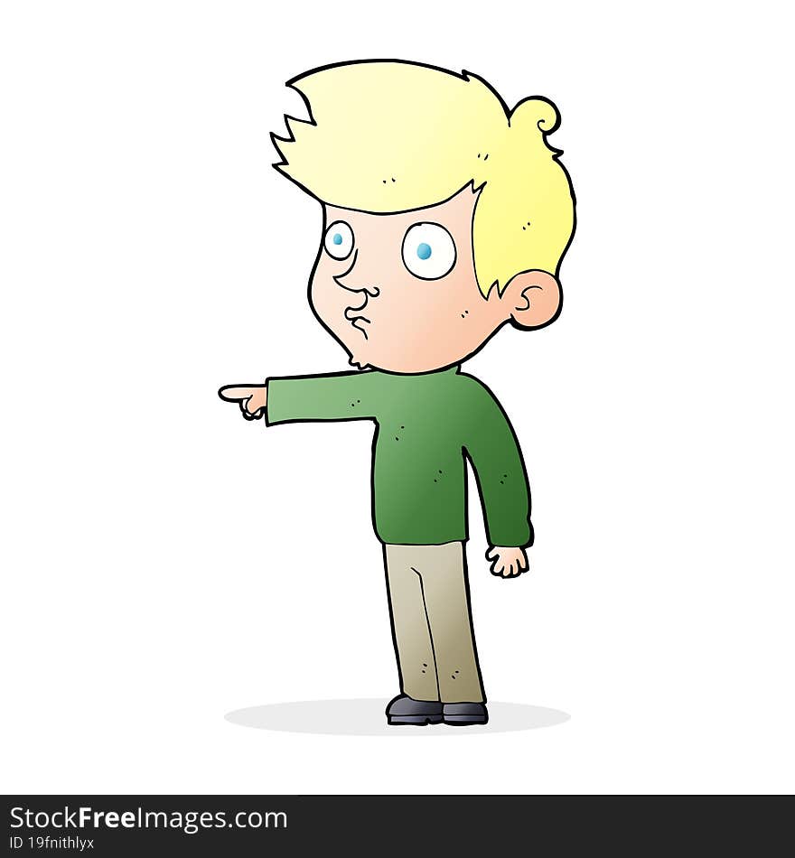 Cartoon Pointing Boy