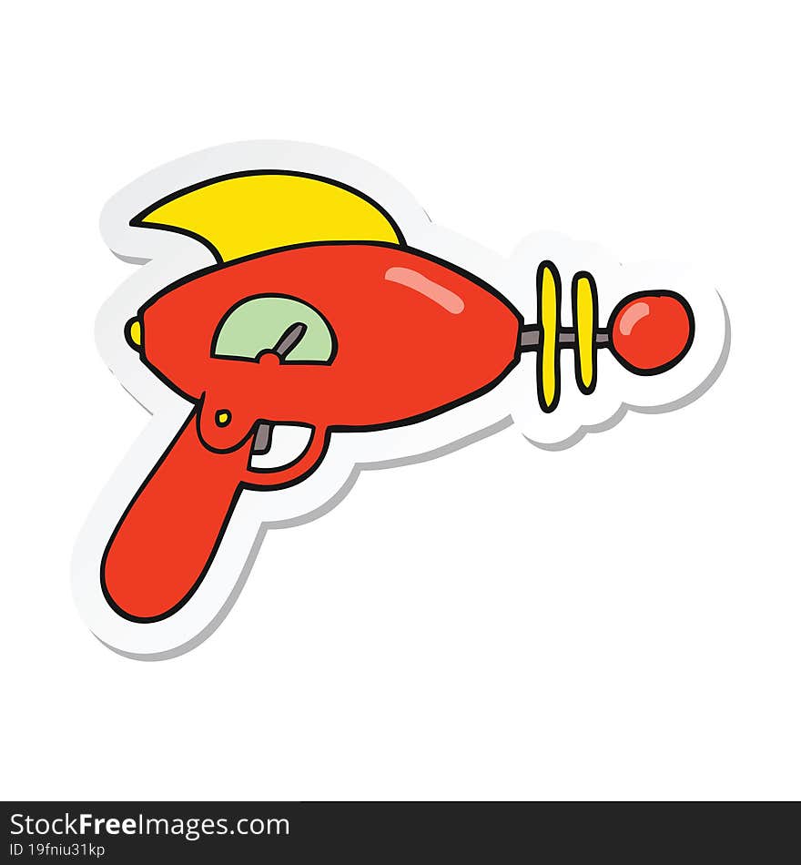 Sticker Of A Cartoon Ray Gun