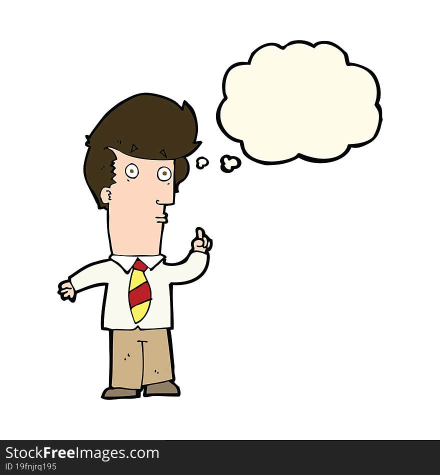 cartoon man with question with thought bubble