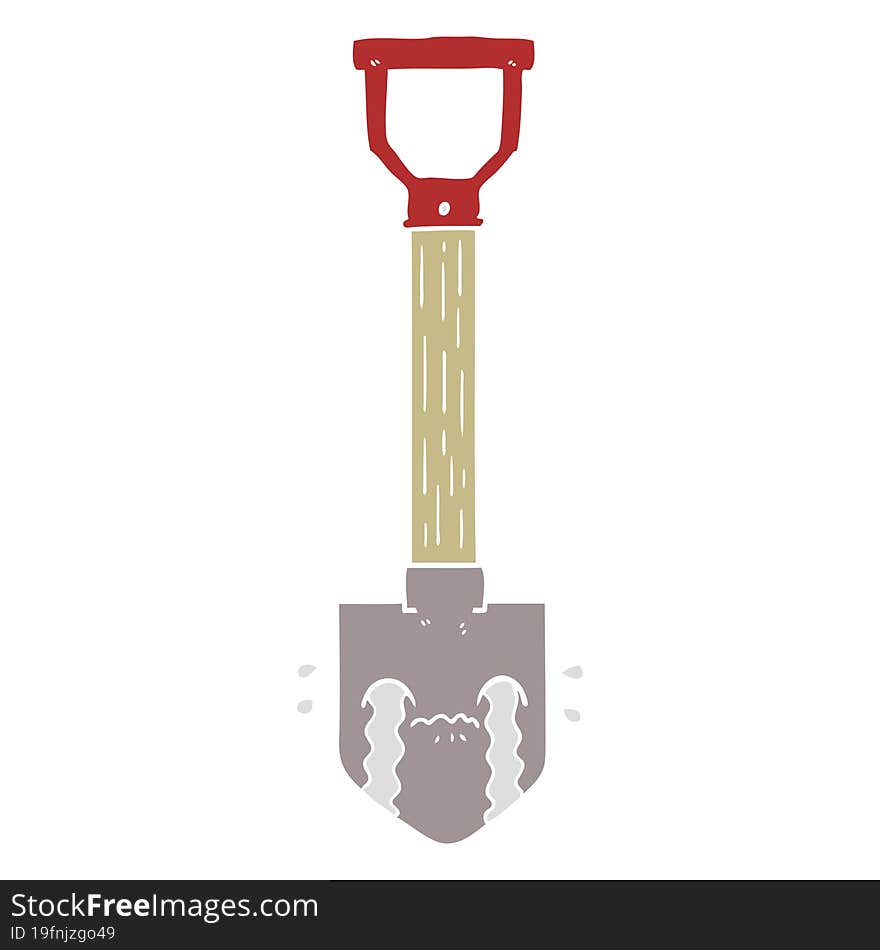 flat color style cartoon crying shovel