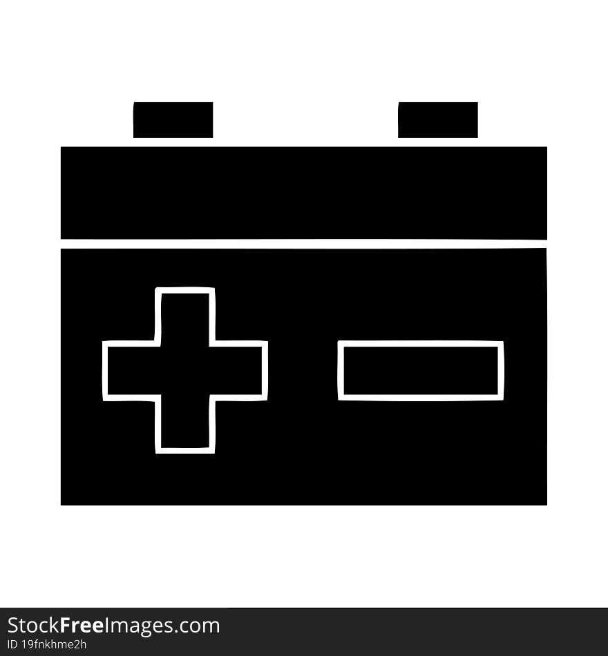 flat symbol of a car battery. flat symbol of a car battery